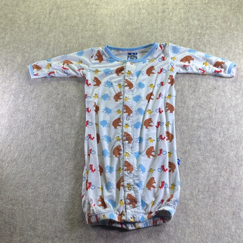 Kickee Pants Bamboo Baby Convertible Nightgown to Romper Size 0-3 Months